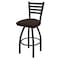 Holland Bar Stool Co 30" Swivel Bar Stool, Black Wrinkle, Rein Coffee Seat 41030BW025 - alternate 1
